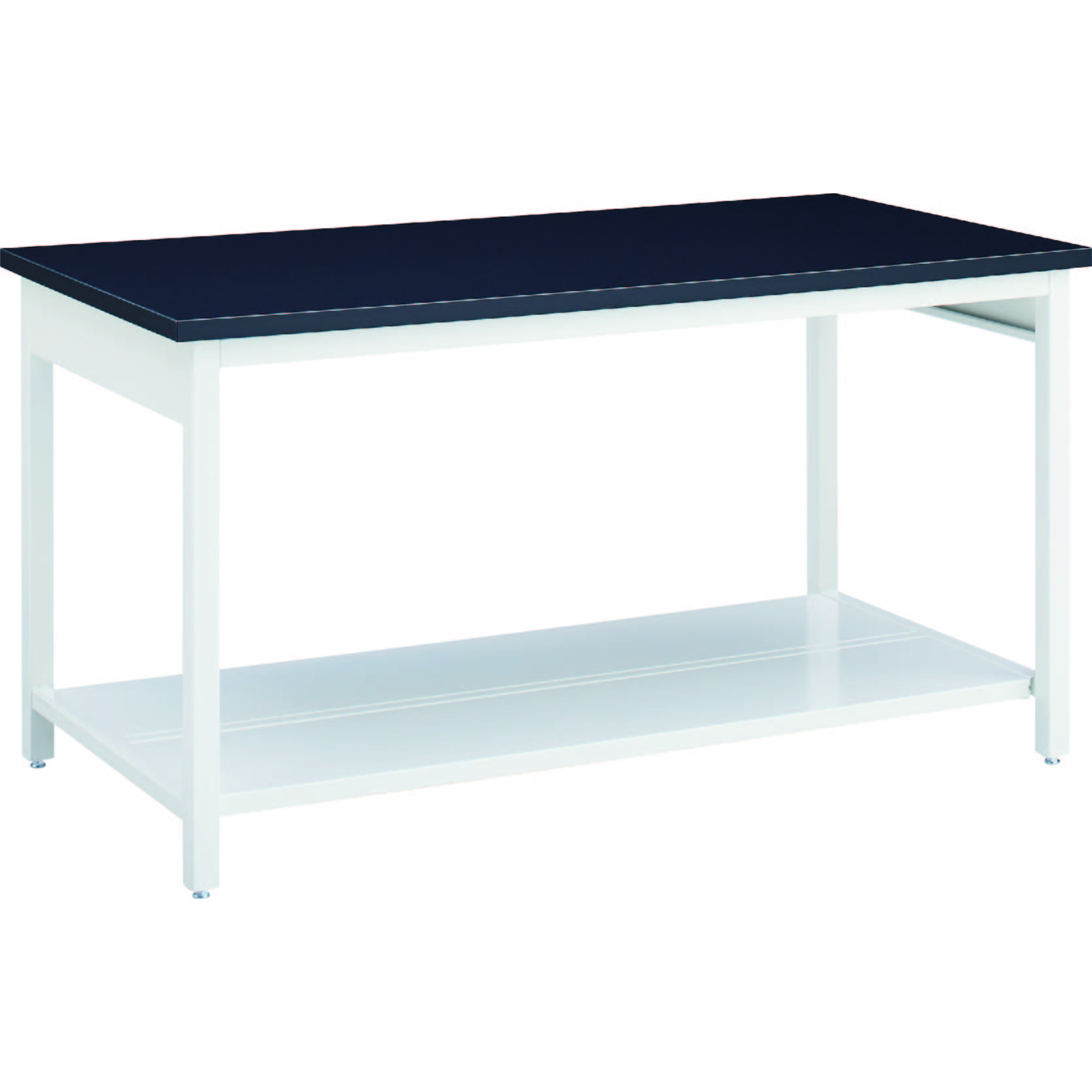 【作業台】スチール作業台 片面 アジャスタータイプ 棚付 引出し無 900×600×800mm